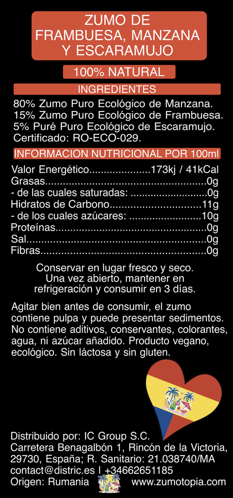 Apple, Raspberry, and Rosehip Juice 330ml BIO